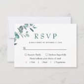 Eenvoudig elegant Eucalyptus Weddenschap RSVP Kaartje (Voorkant)
