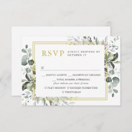 Eenvoudig elegant Eucalyptus Weddenschap RSVP Kaartje