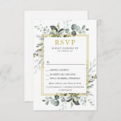Eenvoudig elegant Eucalyptus Weddenschap RSVP Kaartje (Voorkant / Achterkant)