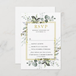 Eenvoudig elegant Eucalyptus Weddenschap RSVP Kaartje