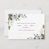 Eenvoudig elegant Eucalyptus Weddenschap RSVP Kaartje (Achterkant)