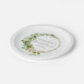 Eenvoudig, elegant eucalyptus Weddenschap Vrijgeze Papieren Bordje (Gekanteld)