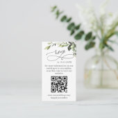 Eenvoudig Elegant Eucalyptus Wedding QR RSVP FOTO Informatiekaartje (Staand voorkant)