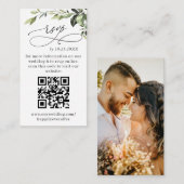Eenvoudig Elegant Eucalyptus Wedding QR RSVP FOTO Informatiekaartje (Voorkant / Achterkant)
