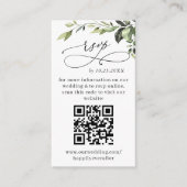 Eenvoudig Elegant Eucalyptus Wedding QR RSVP FOTO Informatiekaartje (Voorkant)