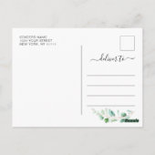 Eenvoudig Elegant Eucalyptus Wedding sparen de Dat Briefkaart (Achterkant)