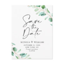 Eenvoudig Elegant Eucalyptus Wedding sparen de Dat