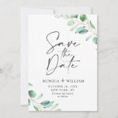 Eenvoudig Elegant Eucalyptus Wedding sparen de Dat Save The Date (Voorkant)
