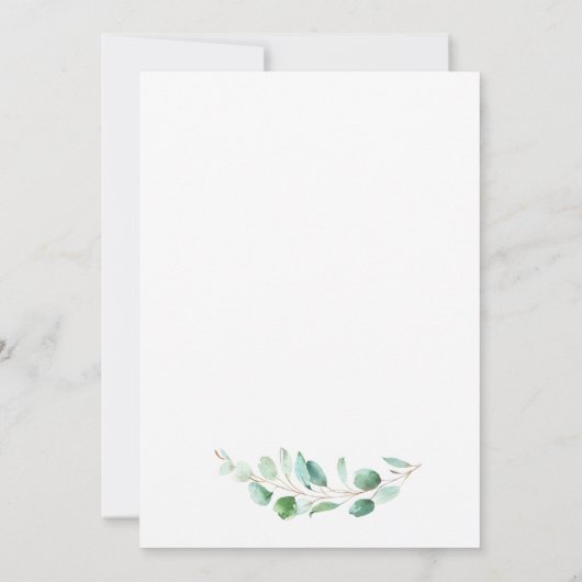 Eenvoudig Elegant Eucalyptus Wedding sparen de Dat Save The Date (Achterkant)