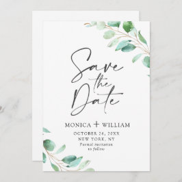 Eenvoudig Elegant Eucalyptus Wedding sparen de Dat Save The Date