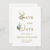 Eenvoudig Elegant Eucalyptus Wedding sparen de Dat Save The Date (Voorkant / Achterkant)