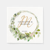 Eenvoudig, elegant, eucalyptusbruiloft servet (Voorkant)