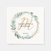 Eenvoudig, elegant, eucalyptusbruiloft servet (Voorkant)