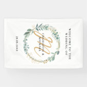 Eenvoudig, elegant, eucalyptusbruiloft spandoek (Horizontaal)