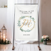 Eenvoudig, elegant, eucalyptusbruiloft spandoek