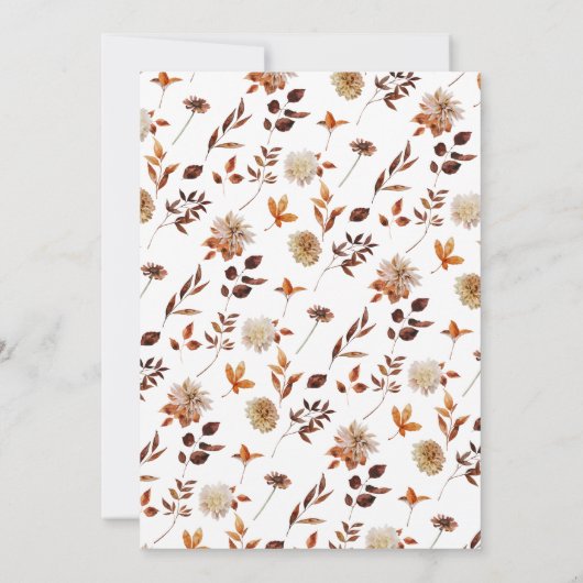 Eenvoudig elegant Fall Leaves Wedding Kaart (Achterkant)