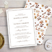Eenvoudig elegant Fall Leaves Wedding Kaart