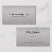 Eenvoudig Elegant Faux Geborsteld Aluminium 2 Visitekaartje (Voorkant / Achterkant)
