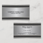Eenvoudig Elegant Faux Geborsteld Aluminium Visitekaartje (Voorkant / Achterkant)