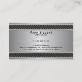 Eenvoudig Elegant Faux Geborsteld Aluminium Visitekaartje (Achterkant)