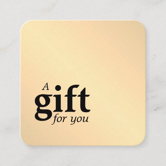 Eenvoudig Elegant Faux Gold Beauty Salon Gift Vierkante Visitekaartje (Voorkant)