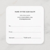Eenvoudig Elegant Faux Gold Beauty Salon Gift Vierkante Visitekaartje (Achterkant)