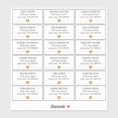 Eenvoudig Elegant Faux Gold Heart Line Weddenlabel Sticker (Vel)
