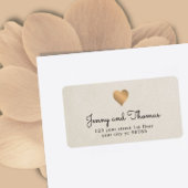 Eenvoudig elegant Faux Gold Heart Weddenschap Etiket