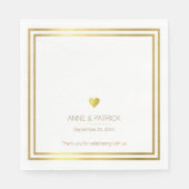 Eenvoudig & elegant faux goud op witte bruiloft servet (Voorkant)