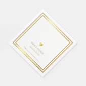 Eenvoudig & elegant faux goud op witte bruiloft servet (Hoek)