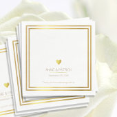 Eenvoudig & elegant faux goud op witte bruiloft servet