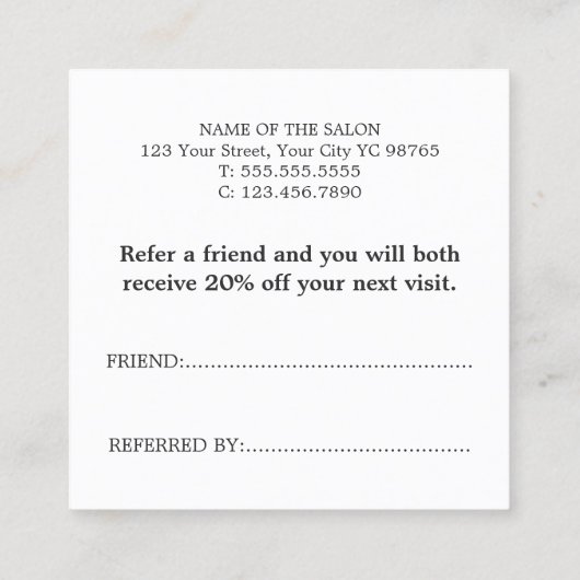 Eenvoudig elegant Faux Silver Gold Heart Aanbevelingskaartje (Achterkant)