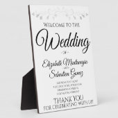 Eenvoudig Elegant Filigree White Wedding Welcome S Fotoplaat (Zijkant)