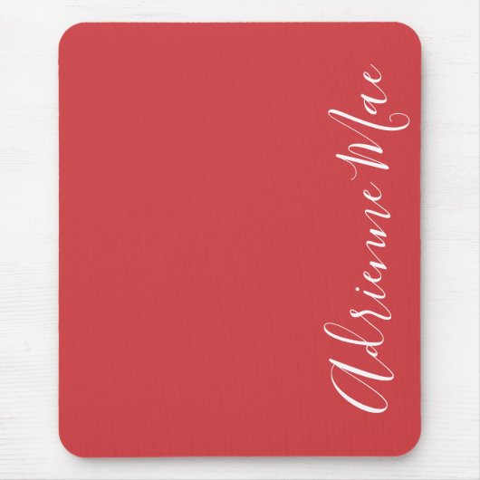 Eenvoudig Elegant Flame Red gepersonaliseerd Muismat (Voorkant)