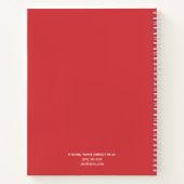 Eenvoudig Elegant Flame Red gepersonaliseerd Notitieboek (Achterkant)
