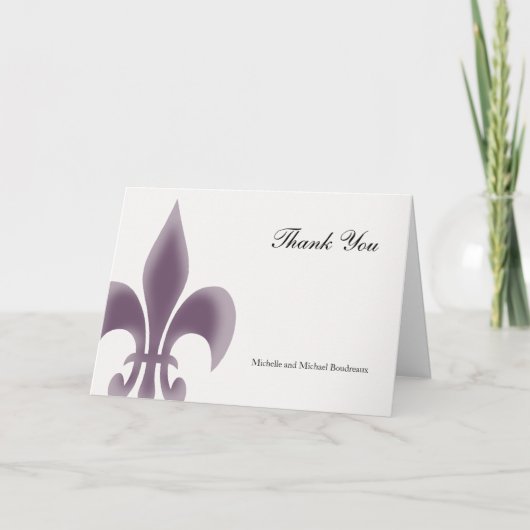 Eenvoudig Elegant Fleur de Lis Dank u Bedankkaart (Voorkant)