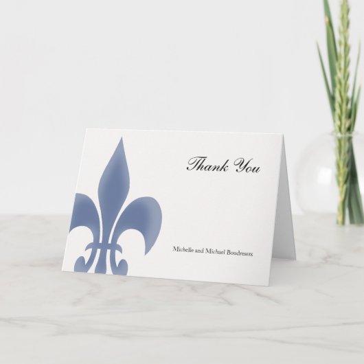 Eenvoudig Elegant Fleur de Lis Dank u Bedankkaart (Voorkant)