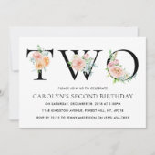 Eenvoudig Elegant Floral, 2de verjaardag van de Tw Kaart (Voorkant)