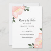 Eenvoudig elegant Floral Blush Pink Weddenschap Sp Save The Date (Voorkant)