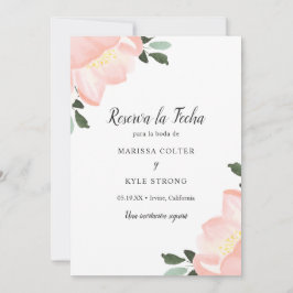 Eenvoudig elegant Floral Blush Pink Weddenschap Sp Save The Date