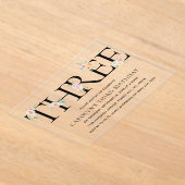 Eenvoudig Elegant Floral DREE 3e verjaardag Acryl Uitnodigingen (Laagn)