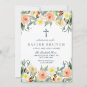 Eenvoudig Elegant Floral Easter Brunch Kaart (Voorkant)