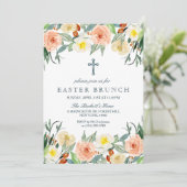 Eenvoudig Elegant Floral Easter Brunch Kaart (Staand voorkant)