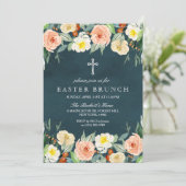 Eenvoudig Elegant Floral Easter Brunch Kaart (Staand voorkant)