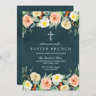 Eenvoudig Elegant Floral Easter Brunch Kaart