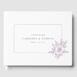Eenvoudig Elegant Floral Lavender Wedding Gastenboek