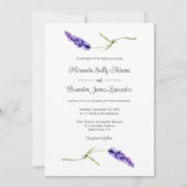 Eenvoudig Elegant Floral Lavender Wedding Kaart (Voorkant)