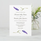 Eenvoudig Elegant Floral Lavender Wedding Kaart (Staand voorkant)
