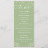 Eenvoudig Elegant Floral Sage Green Wedding Menu (Voorkant)