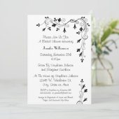 Eenvoudig Elegant Floral Swirl Pattern Vrijgezelle Kaart (Staand voorkant)